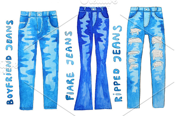 Watercolor wardrobe in Illustrations - product preview 2