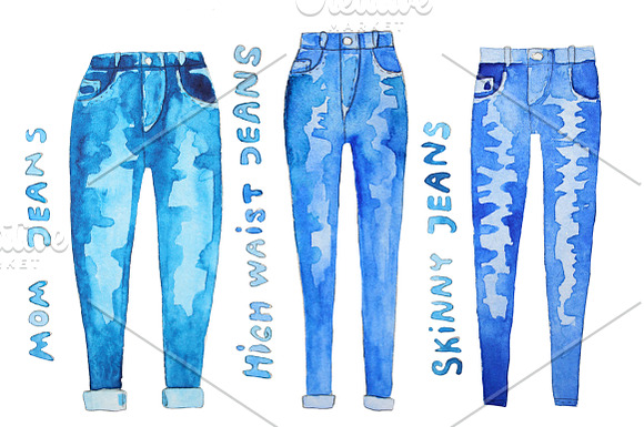 Watercolor wardrobe in Illustrations - product preview 3