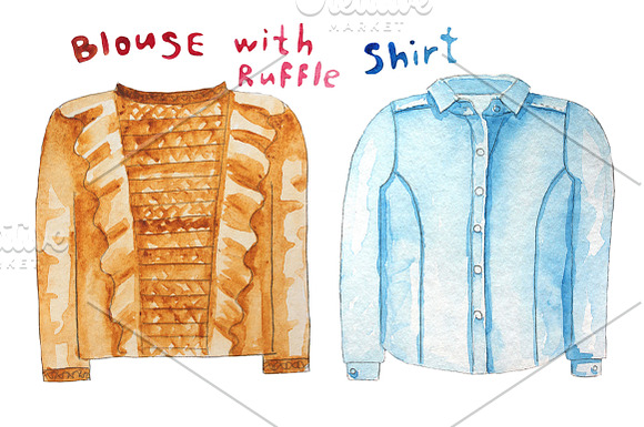 Watercolor wardrobe in Illustrations - product preview 8