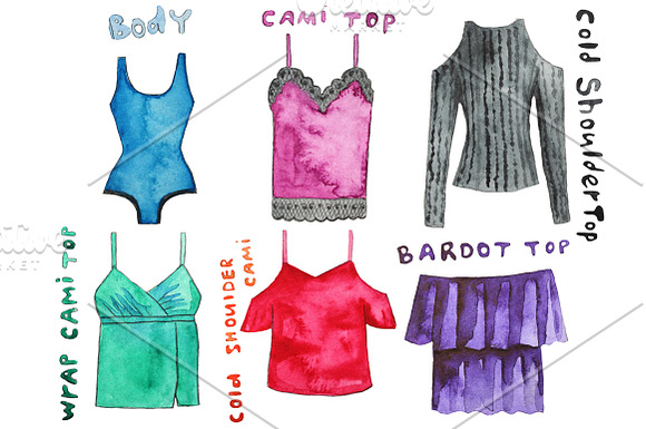 Watercolor wardrobe in Illustrations - product preview 10