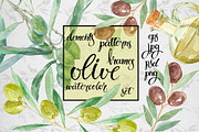Watercolor olive set