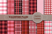 Valentine Plaid digital paper 