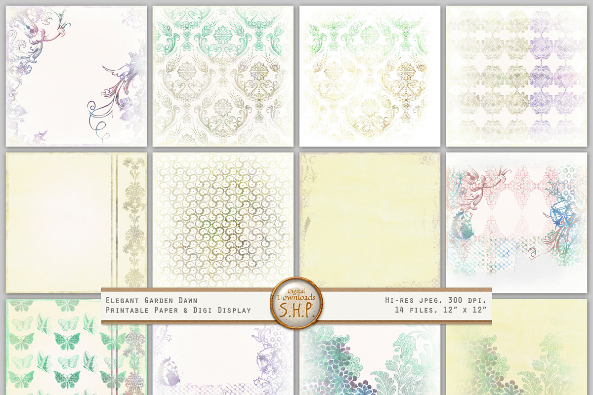 Elegant Watercolor on Ivory & White in Patterns - product preview 8