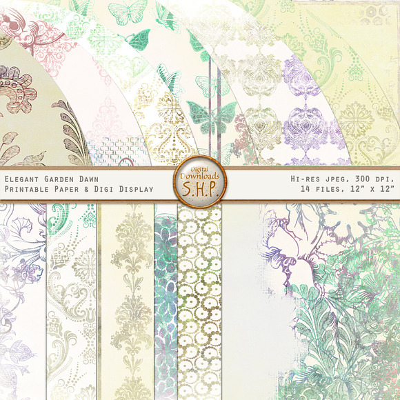 Elegant Watercolor on Ivory & White in Patterns - product preview 2