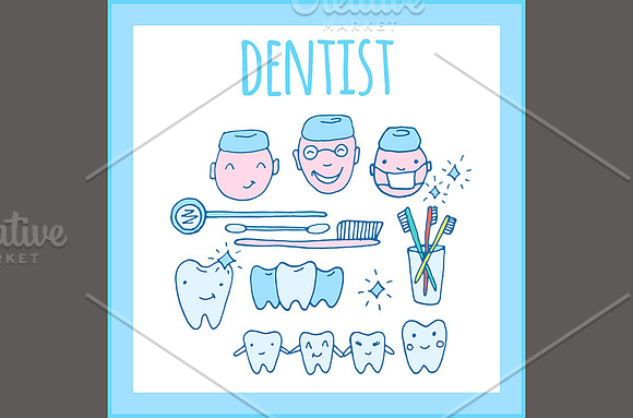 Family dental care practice posters in Illustrations - product preview 1