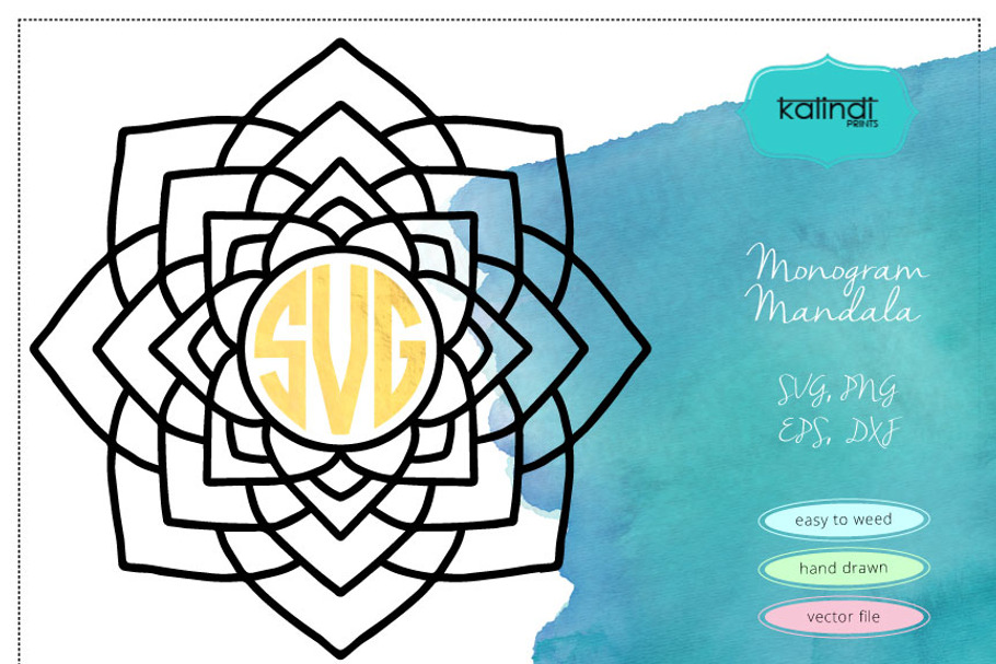 Mandala Monogram Frame SVG in Illustrations - product preview 8