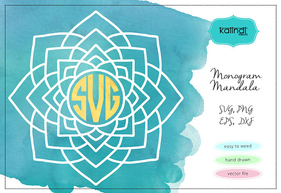 Mandala Monogram Frame SVG in Illustrations - product preview 1