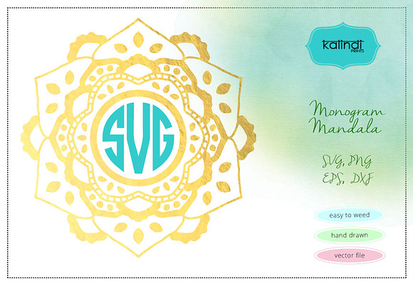 Mandala Monogram Frame SVG in Illustrations - product preview 1