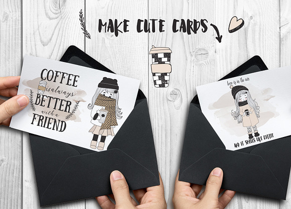 Coffee doodle set in Illustrations - product preview 5