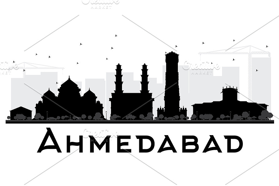 Ahmedabad City skyline silhouette