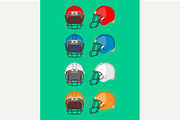 American Football Helmet Set.