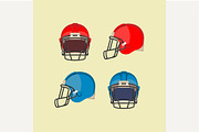 American Football Red Blue Helmets 