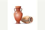 Amphora Vases Isolated.