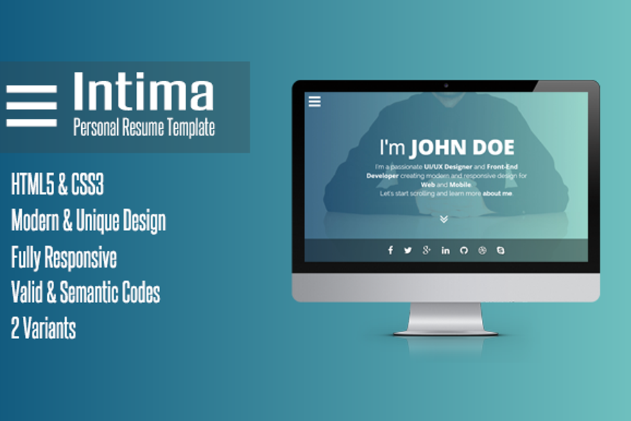 Intima - Resume & Portfolio WordPres