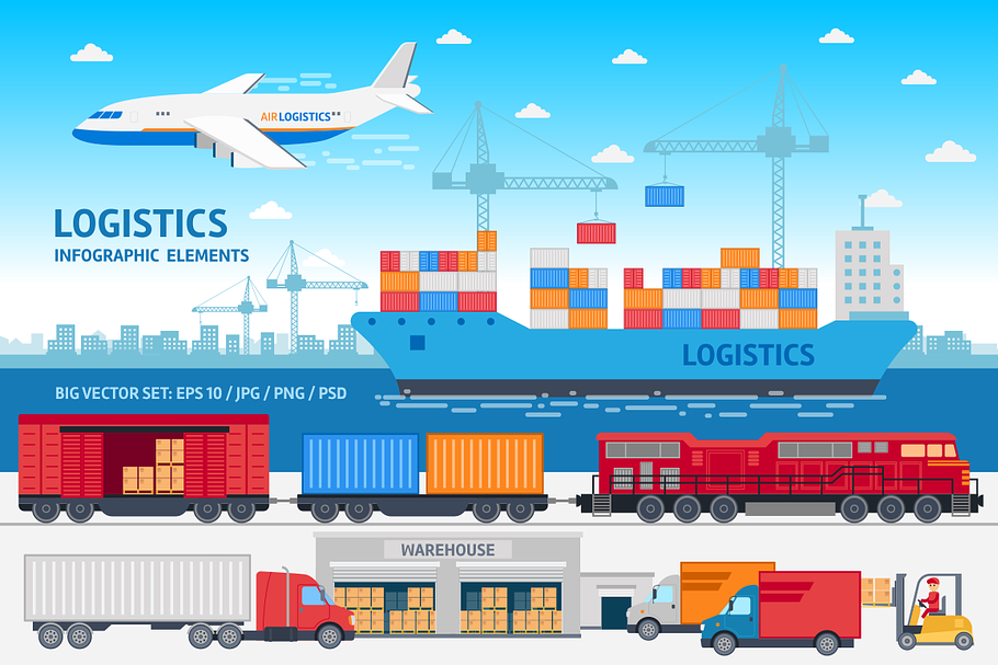 Delivery & logistics infographic  in Illustrations - product preview 8