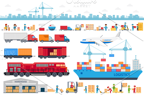 Delivery & logistics infographic  in Illustrations - product preview 1