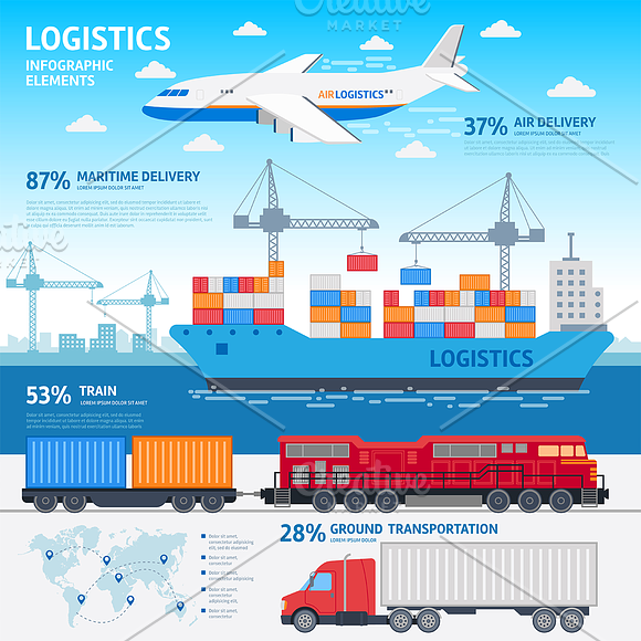 Delivery & logistics infographic  in Illustrations - product preview 5