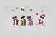 3d illustration. Santa & Kings VR