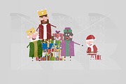 3d illustration. Kings vs Santa