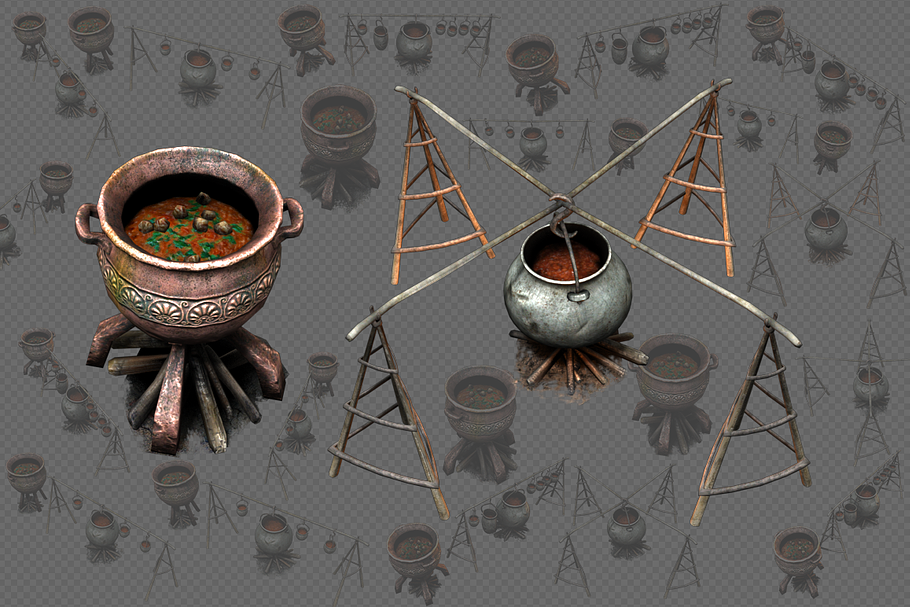 Camp Fire Cauldron in Objects - product preview 8