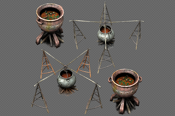 Camp Fire Cauldron in Objects - product preview 1