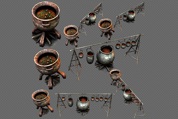 Camp Fire Cauldron in Objects - product preview 2