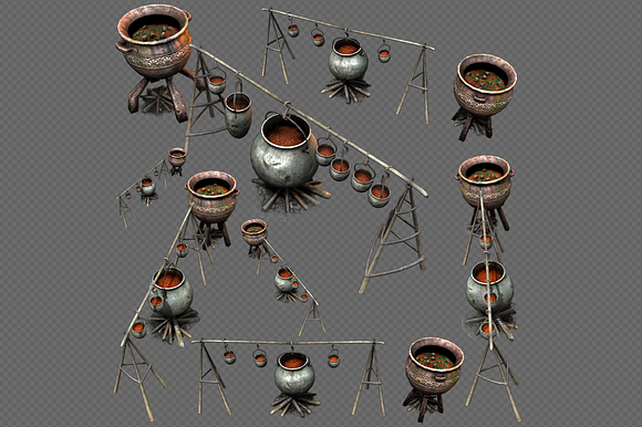 Camp Fire Cauldron in Objects - product preview 3