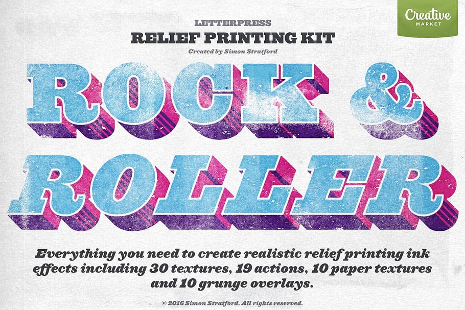 Rock & Roller Letterpress photoshop