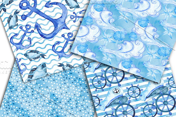 Nautical Digital Paper Pack in Patterns - product preview 2