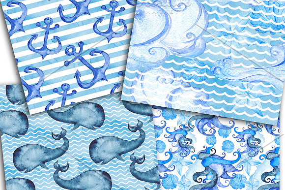 Nautical Digital Paper Pack in Patterns - product preview 3