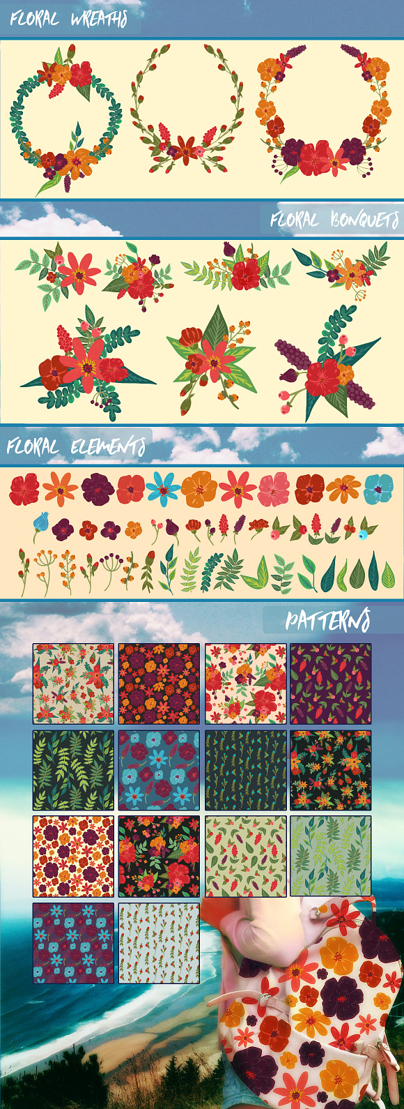 Floral Elements, Bundles, & Patterns in Patterns - product preview 1