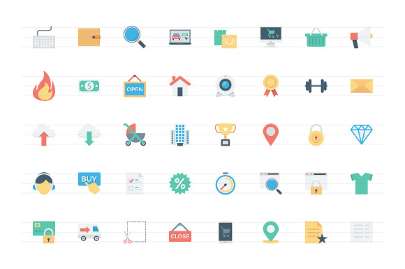 192 Flat Shopping and eCommerce Icon in Graphics - product preview 1