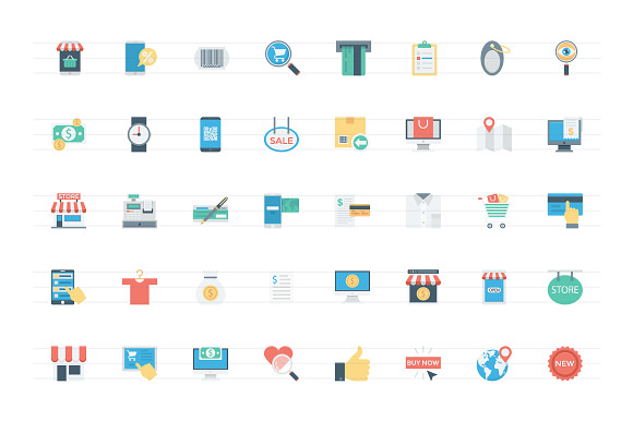 192 Flat Shopping and eCommerce Icon in Graphics - product preview 2