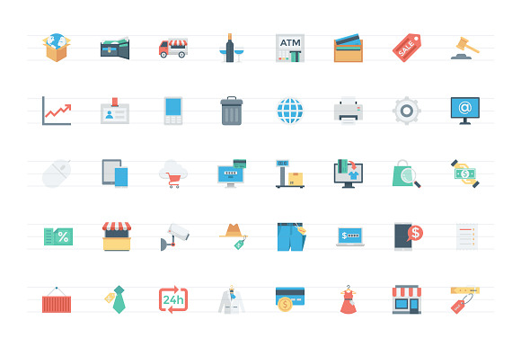 192 Flat Shopping and eCommerce Icon in Graphics - product preview 3