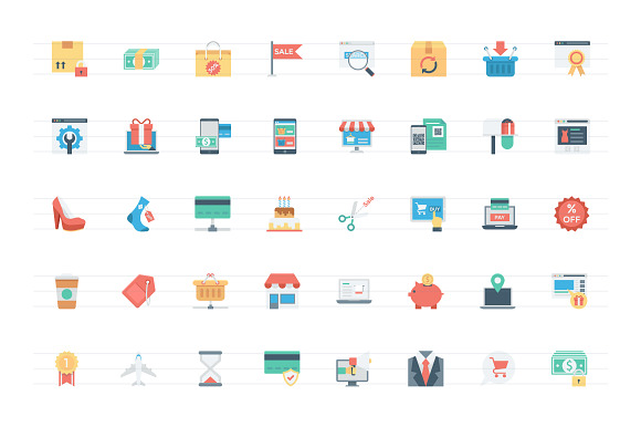 192 Flat Shopping and eCommerce Icon in Graphics - product preview 4