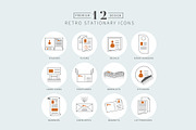 Retro Stationary Vector Icons