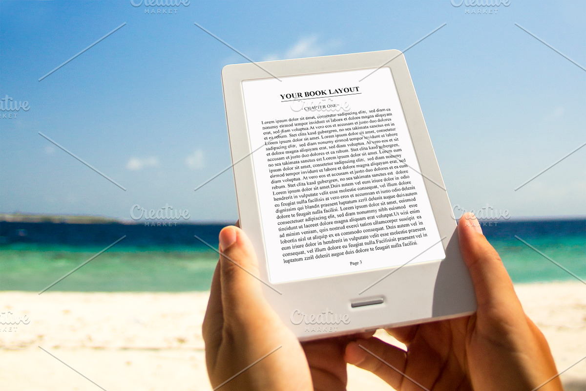 E-book Reader,MockUp, Beach in Mobile & Web Mockups - product preview 8