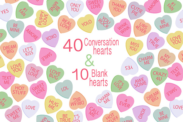 Valentine Clipart - Candy Hearts