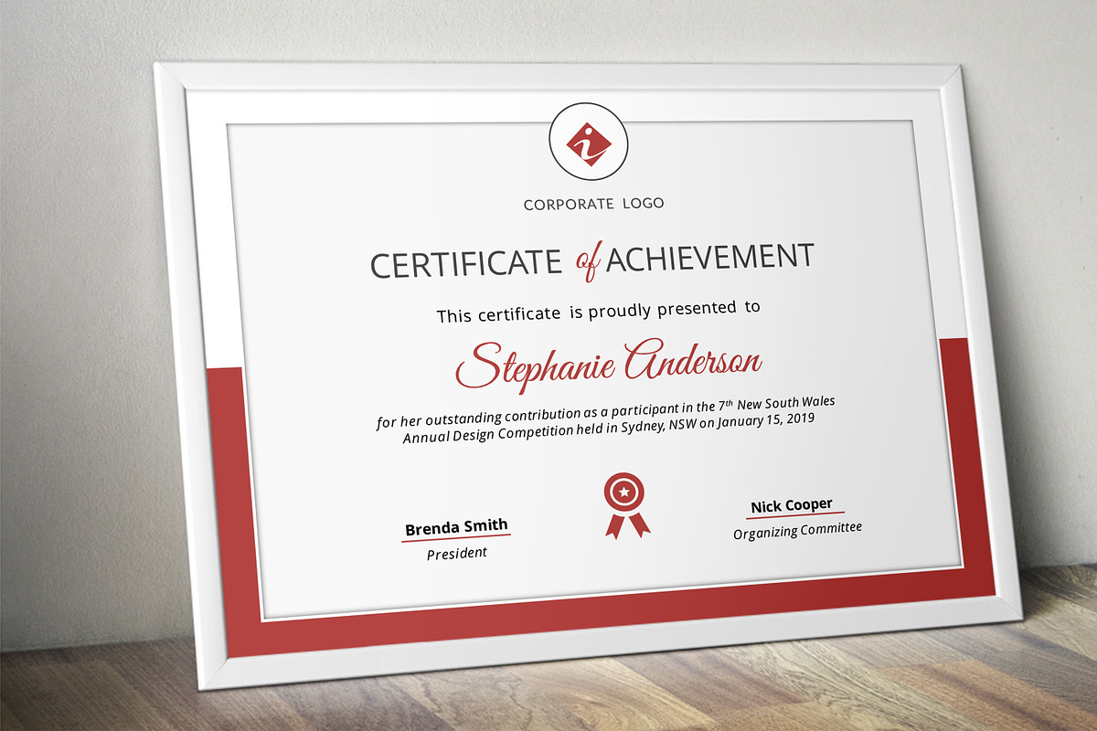 Corporate powerpoint certificate in Stationery Templates - product preview 8