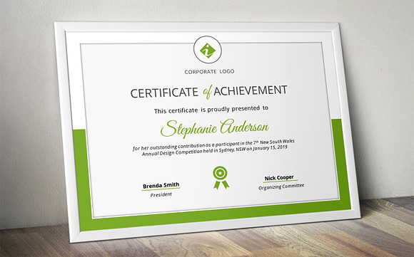 Corporate powerpoint certificate in Stationery Templates - product preview 2