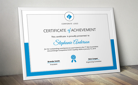 Corporate powerpoint certificate in Stationery Templates - product preview 3