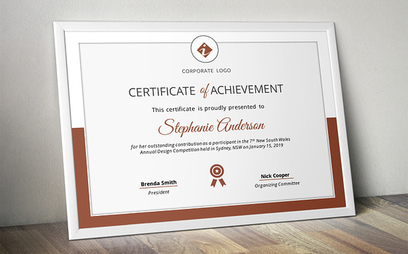 Corporate powerpoint certificate in Stationery Templates - product preview 4