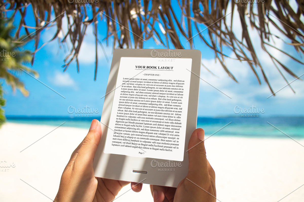 E-book Reader,MockUp, Beach in Mobile & Web Mockups - product preview 8