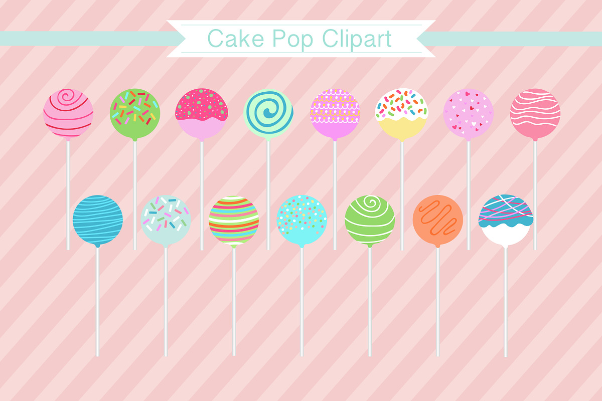 Cake Pop Clipart "Cake Pops" in Illustrations - product preview 8