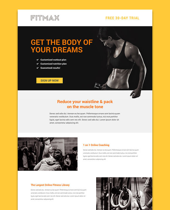 FITMAX Lead Generation Template Set in Landing Page Templates - product preview 1