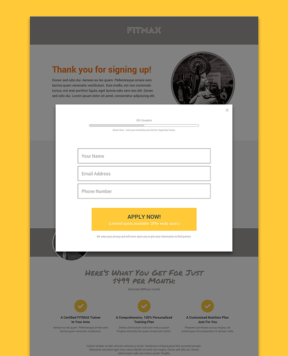 FITMAX Lead Generation Template Set in Landing Page Templates - product preview 2