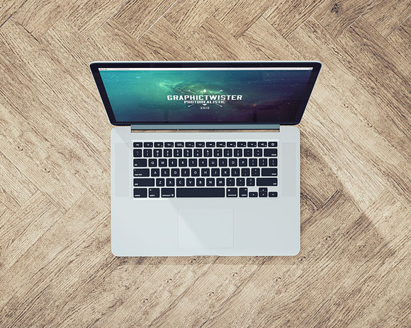 MacBook On The Floor in Product Mockups - product preview 4