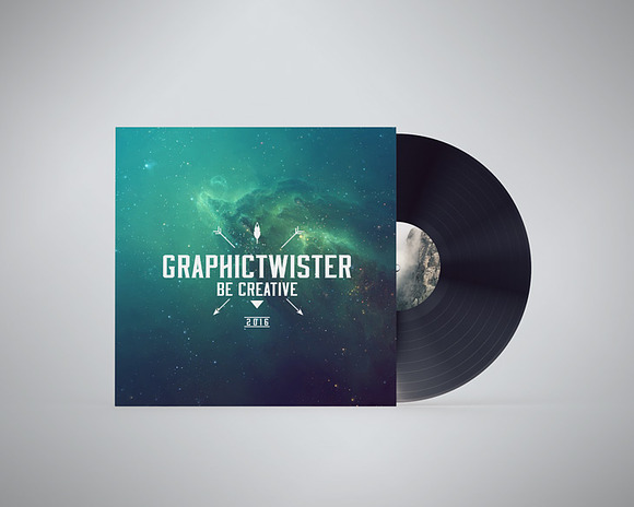 Vinyl PSD Mockup in Product Mockups - product preview 1