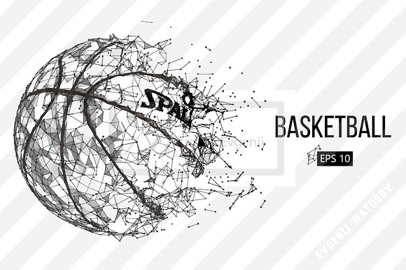 Silhouette of basketball ball NBA in Illustrations - product preview 3