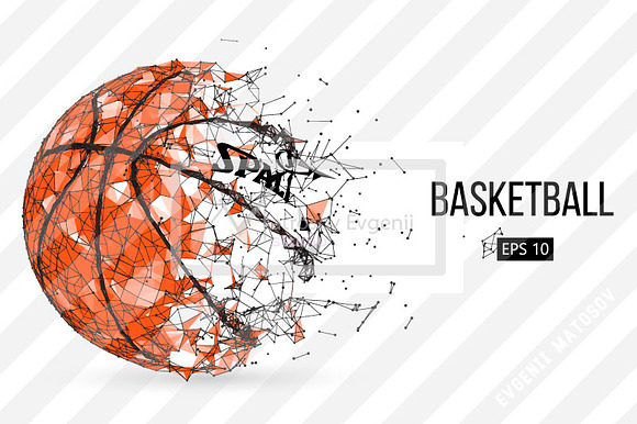 Silhouette of basketball ball NBA in Illustrations - product preview 4